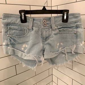 Denim lowrise cheeky shorts size 7